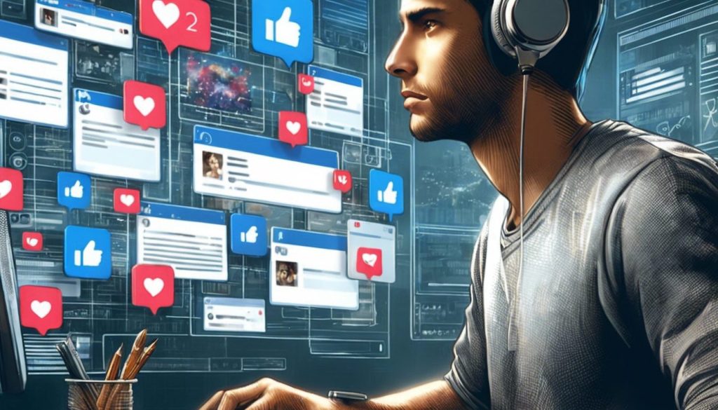 A Content Marketing Manager using social media