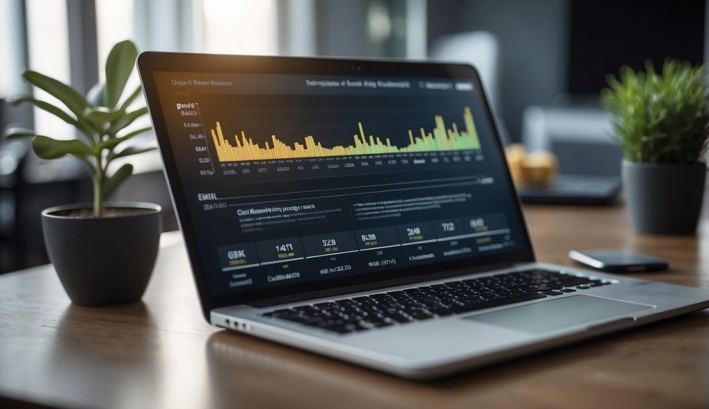 A laptop being used for B2B email marketing