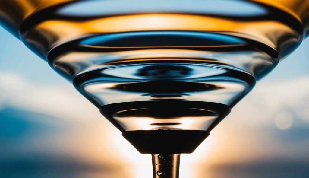 A funnel with multiple stages narrowing down to a single point