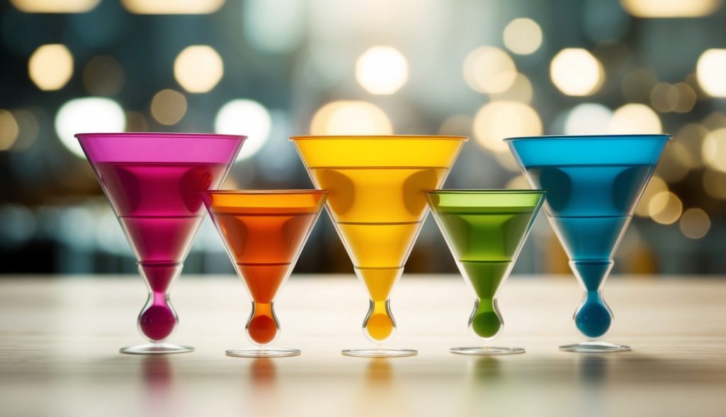 A series of interconnected funnels, each representing a stage in the sales process, leading to a final point of conversion